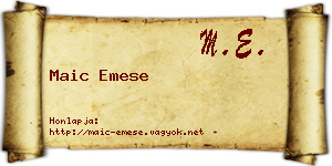 Maic Emese névjegykártya